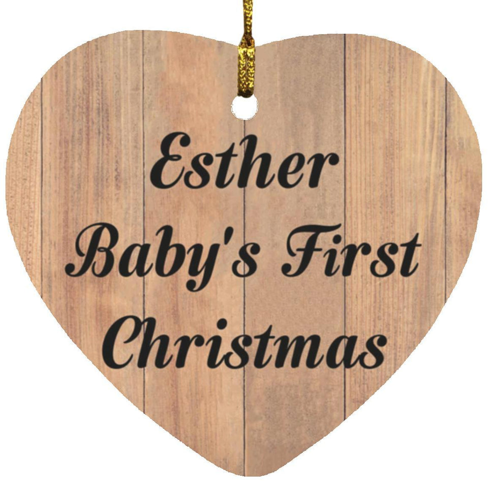 Esther Baby's First Christmas - Heart Ornament C