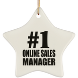 Number One #1 Online Sales Manager - Star Ornament