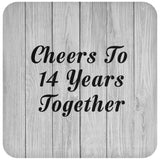 14th Anniversary Cheers To 14 Years Together - Drink Coaster F