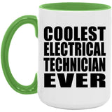 Coolest Electrical Technician Ever - 15oz Accent Mug Green