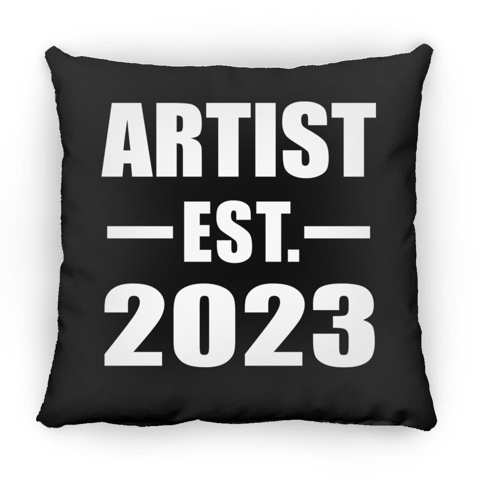 Artist Established EST. 2023 - Throw Pillow Black