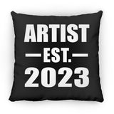 Artist Established EST. 2023 - Throw Pillow Black