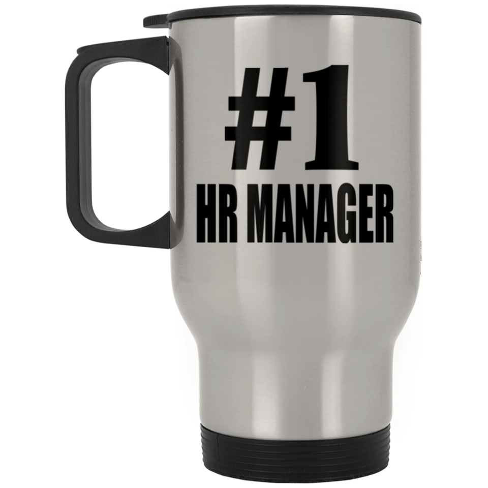 Number One #1 HR Manager - Silver Travel Mug
