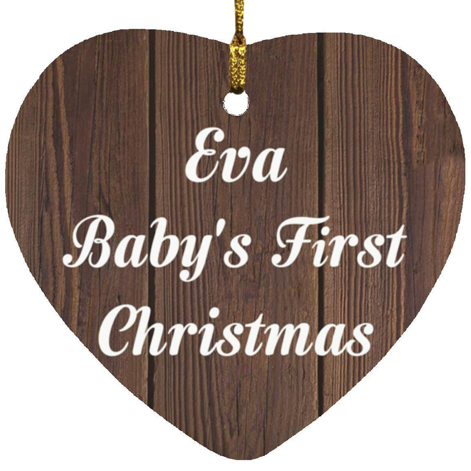Eva Baby's First Christmas - Heart Ornament D