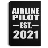 Airline Pilot Established EST. 2021 - Canvas Portrait