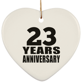 23rd Anniversary 23 Years - Heart Ornament