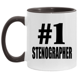 Number One #1 Stenographer - 11oz Accent Mug Black