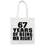 67th Anniversary 67 Years Of Being Mr Right - Tote Bag White