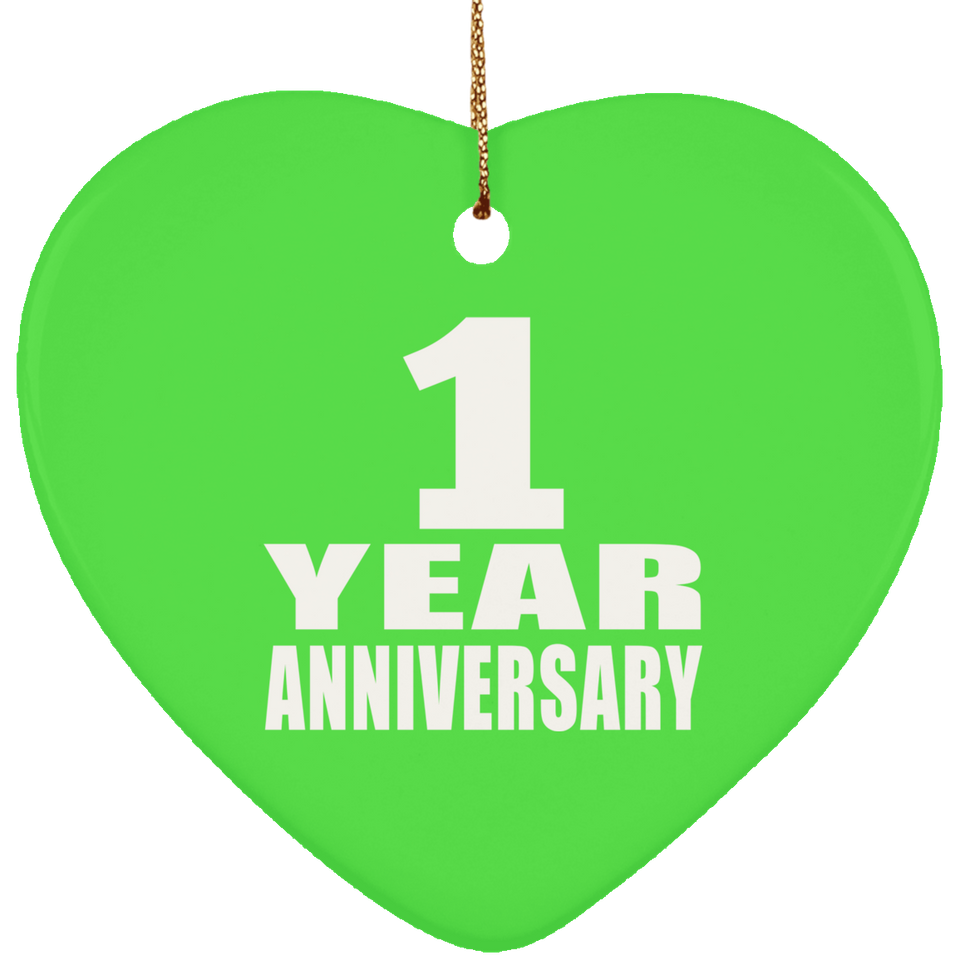 1st Anniversary 1 Year - Heart Ornament