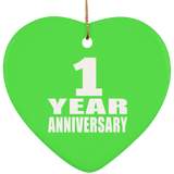 1st Anniversary 1 Year - Heart Ornament