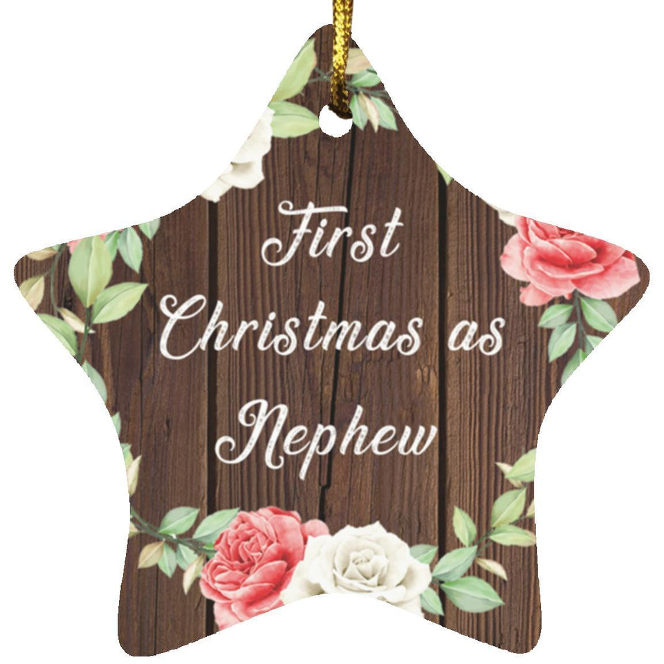 First Christmas As Nephew - Star Ornament A