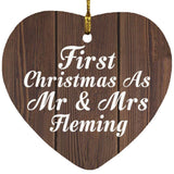 First Christmas As Mr & Mrs Fleming - Heart Ornament D