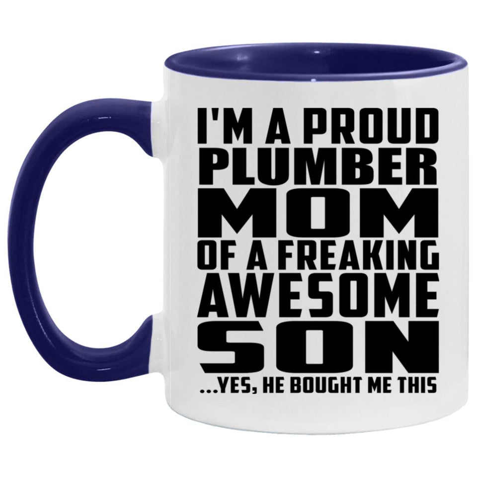 Proud Plumber Mom Of Awesome Son - 11oz Accent Mug Purple