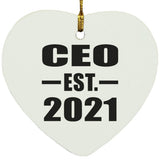 CEO Established EST. 2021 - Heart Ornament