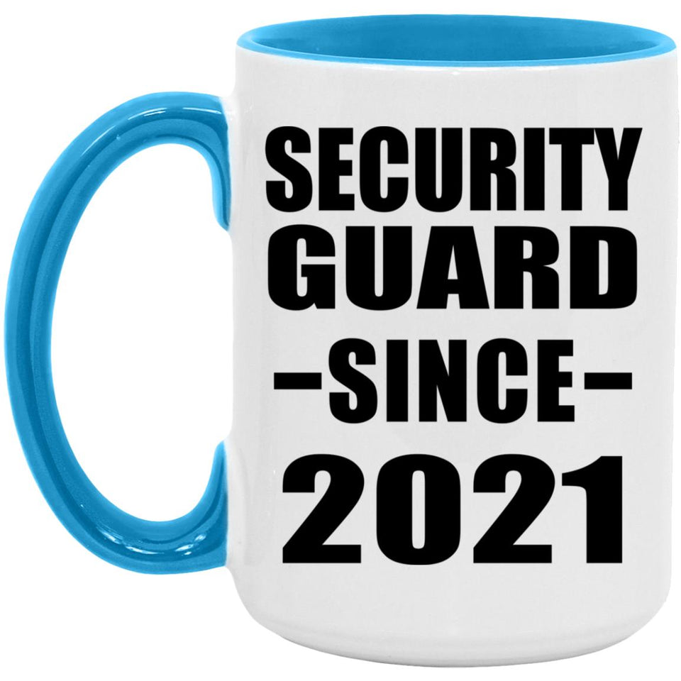 Security Guard Since 2021 - 15oz Accent Mug Blue
