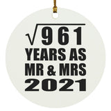31st Anniversary Square Root of 961 Years As Mr & Mrs 2021 - Circle Ornament