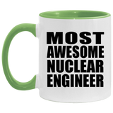 Most Awesome Nuclear Engineer - 11oz Accent Mug Green