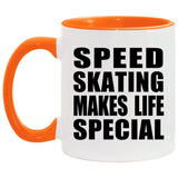 Speed Skating Makes Life Special - 11oz Accent Mug Orange