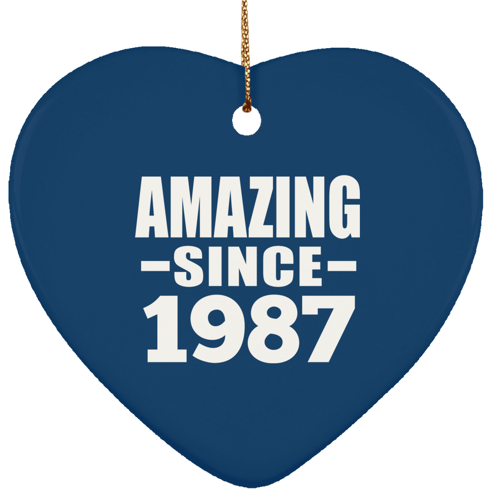 37th Birthday Amazing Since 1987 - Heart Ornament