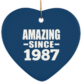 37th Birthday Amazing Since 1987 - Heart Ornament