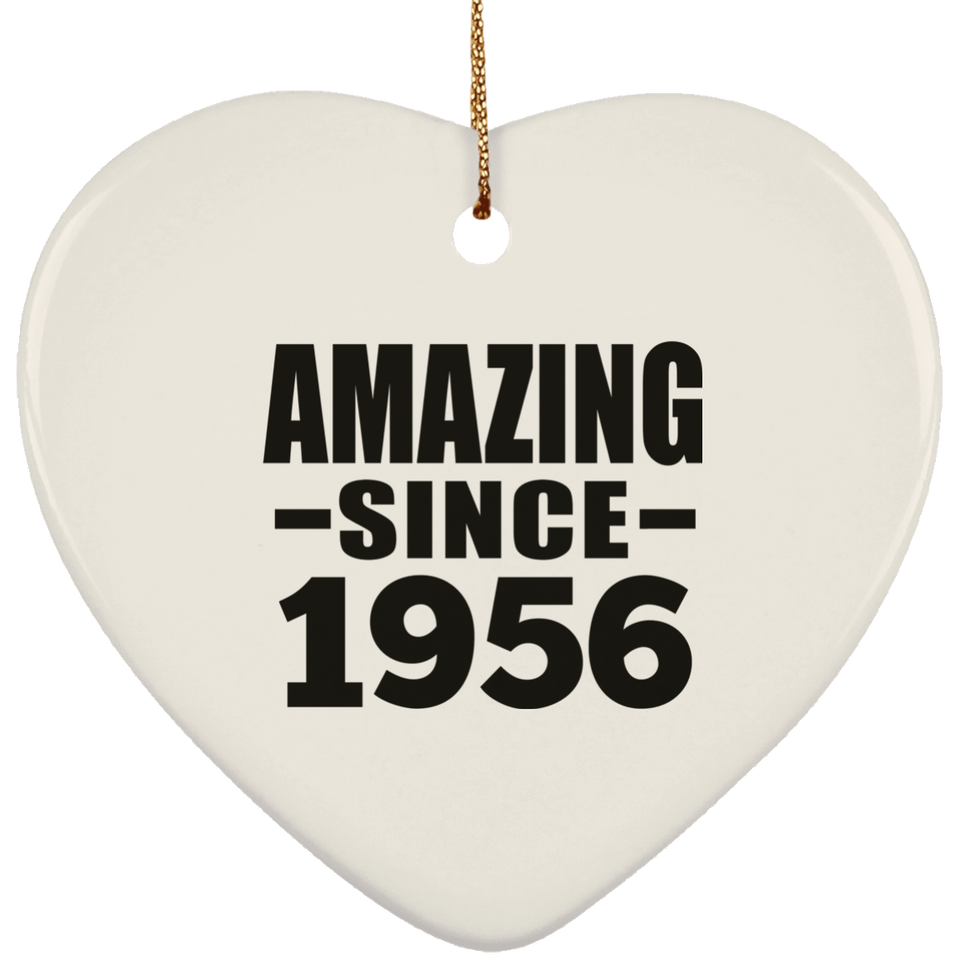 68th Birthday Amazing Since 1956 - Heart Ornament
