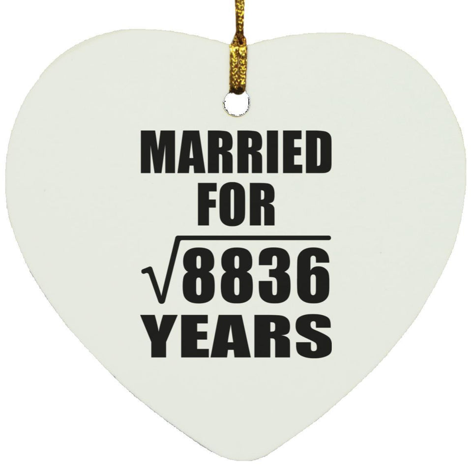 94th Anniversary Married For Square Root of 8836 Years - Heart Ornament