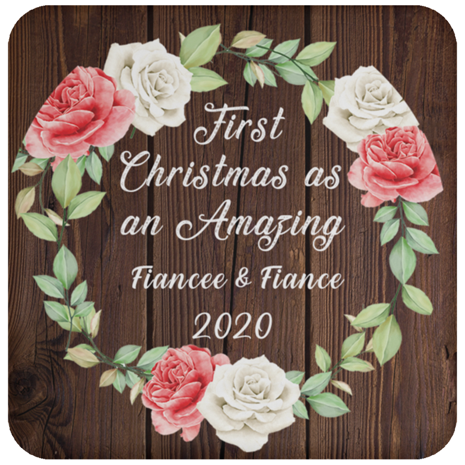 First Christmas As an Amazing Fiancee & Fiance 2020 - Drink Coaster A