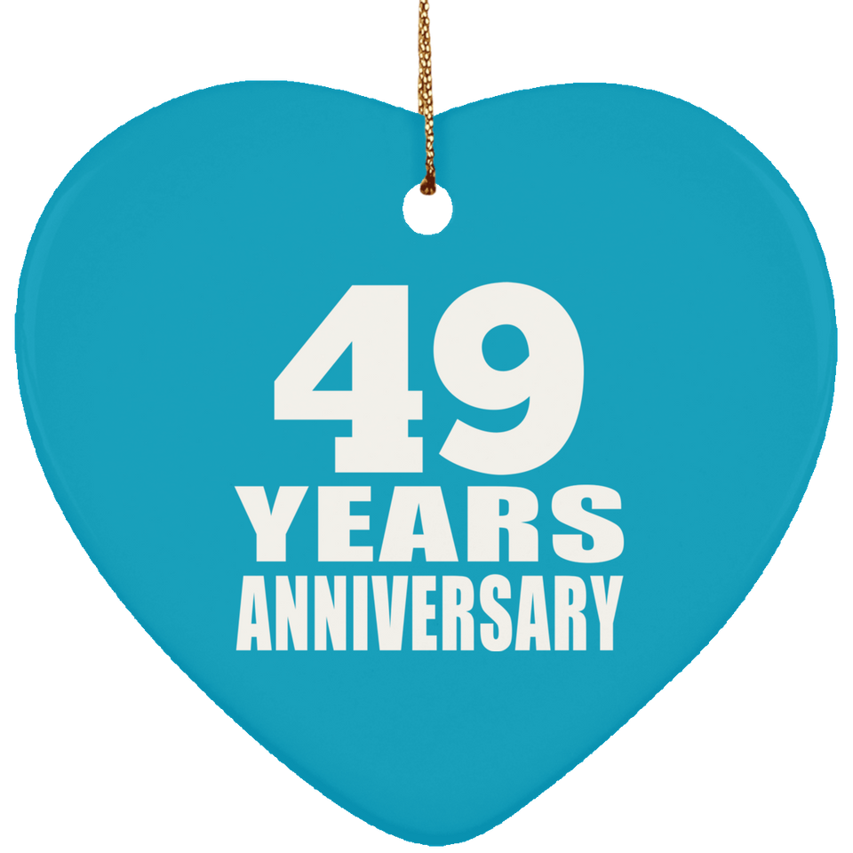 49th Anniversary 49 Years - Heart Ornament