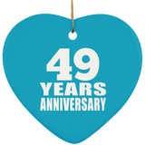 49th Anniversary 49 Years - Heart Ornament