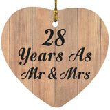 28 Years As Mr & Mrs - Heart Ornament C