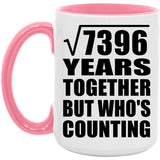 86th Anniversary Square Root of 7396 Years Who's Counting - 15oz Accent Mug Pink