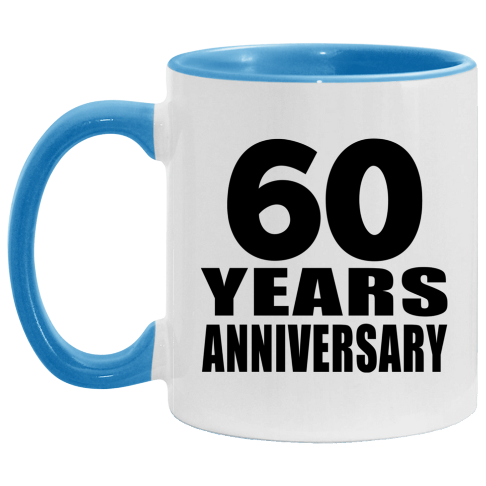 60th Anniversary 60 Years - 11oz Accent Mug Blue