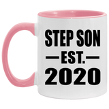 Step Son Established EST. 2020 - 11oz Accent Mug Pink