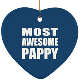 Most Awesome Pappy - Heart Ornament