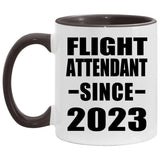 Flight Attendant Since 2023 - 11oz Accent Mug Black