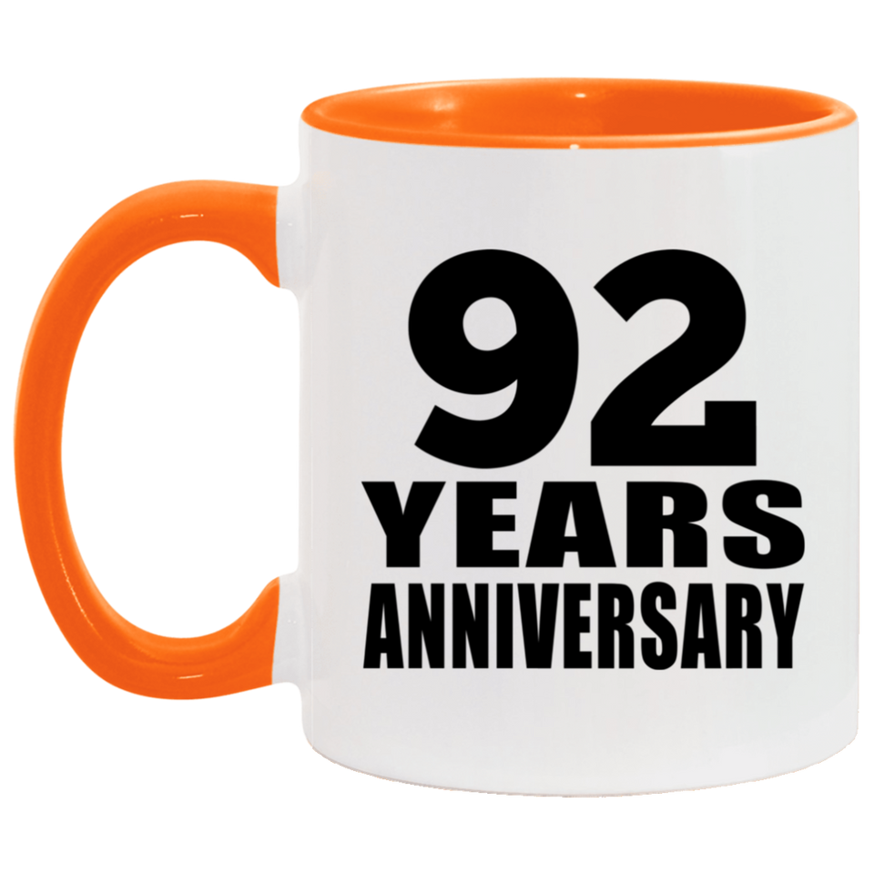 92nd Anniversary 92 Years - 11oz Accent Mug Orange