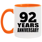 92nd Anniversary 92 Years - 11oz Accent Mug Orange