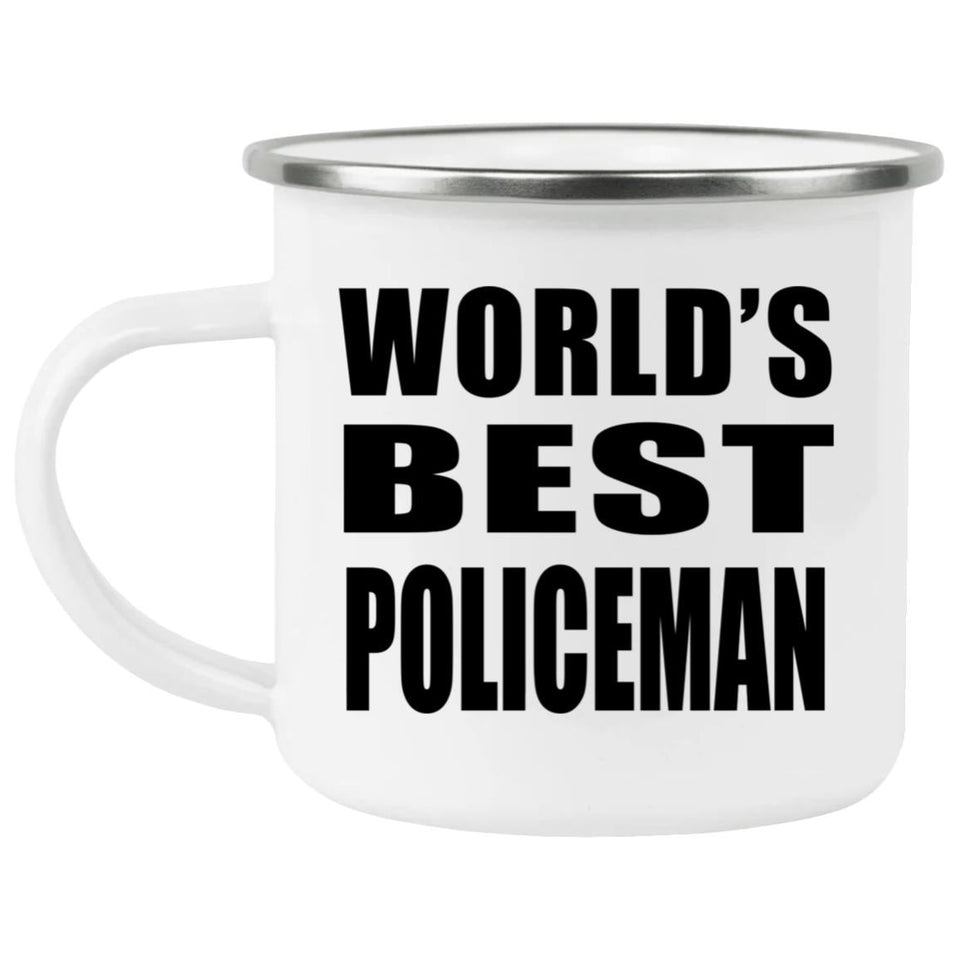 World's Best Policeman - 12oz Camping Mug