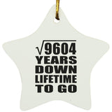98th Anniversary Square Root of 9604 Years Lifetime To Go - Star Ornament