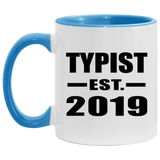 Typist Established EST. 2019 - 11oz Accent Mug Blue