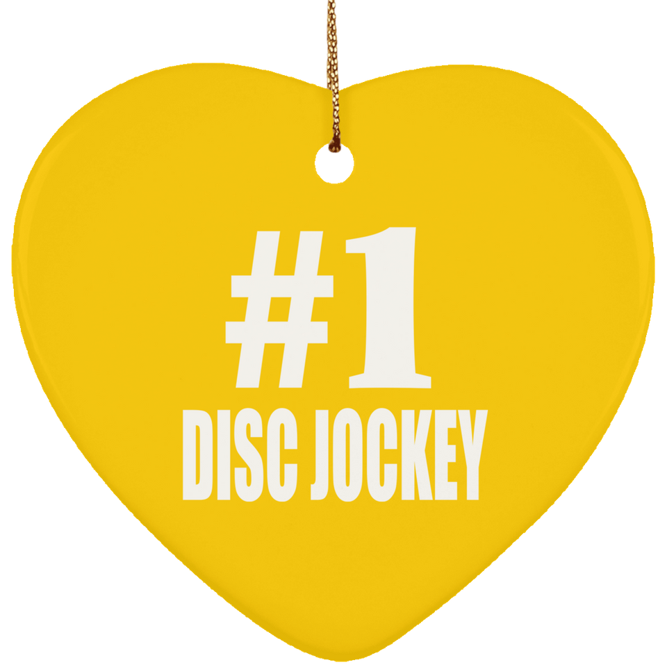 Number One #1 Disc Jockey - Heart Ornament