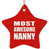 Most Awesome Nanny - Star Ornament