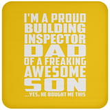 Proud Building Inspector Dad Of Awesome Son - Drink Coaster