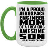 Proud Aerospace Engineer Mom Of Awesome Son - 15oz Accent Mug Green