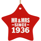 88th Anniversary Mr & Mrs Since 1936 - Star Ornament