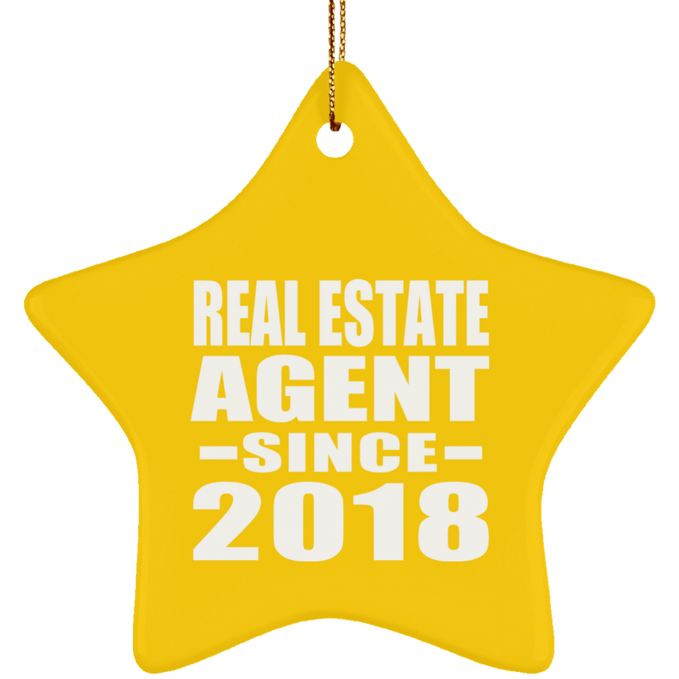 Real Estate Agent Since 2018 - Star Ornament