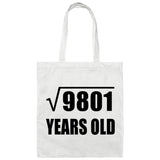 99th Birthday Square Root of 9801 Years Old - Tote Bag White