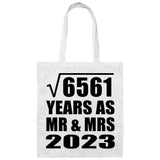 81st Anniversary Square Root of 6561 Years As Mr & Mrs 2023 - Tote Bag White