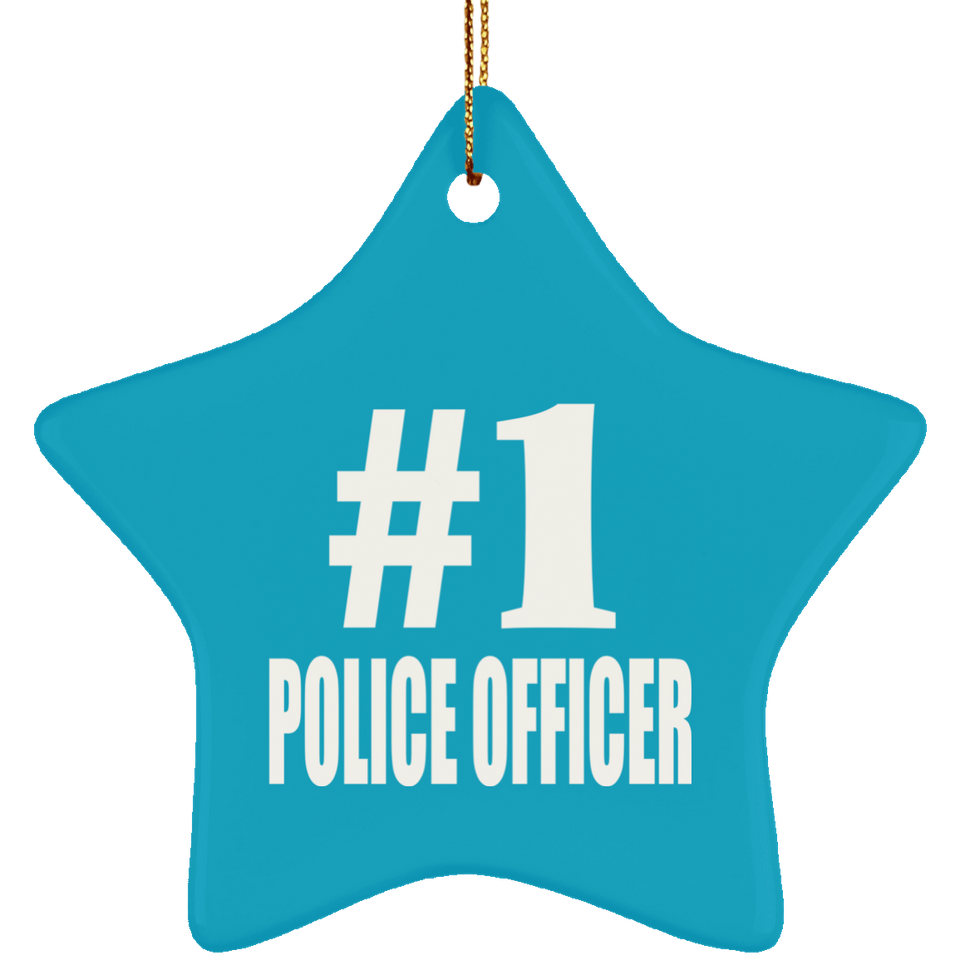 Number One #1 Police Officer - Star Ornament