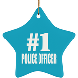 Number One #1 Police Officer - Star Ornament